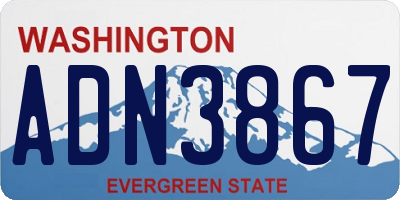 WA license plate ADN3867