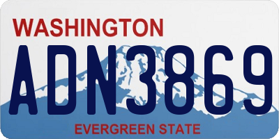 WA license plate ADN3869