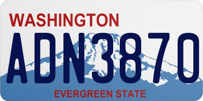 WA license plate ADN3870