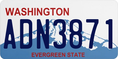 WA license plate ADN3871
