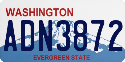 WA license plate ADN3872