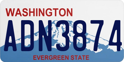 WA license plate ADN3874