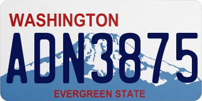 WA license plate ADN3875