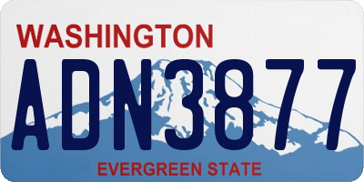 WA license plate ADN3877