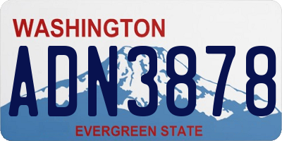 WA license plate ADN3878