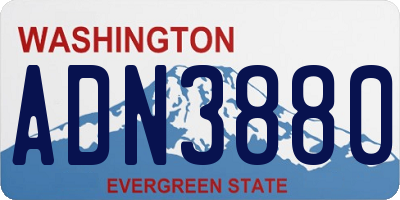 WA license plate ADN3880