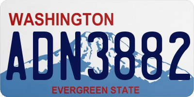 WA license plate ADN3882