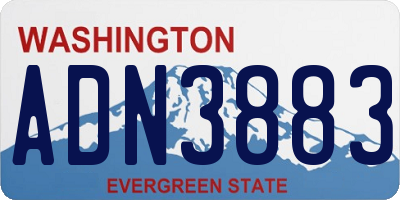 WA license plate ADN3883