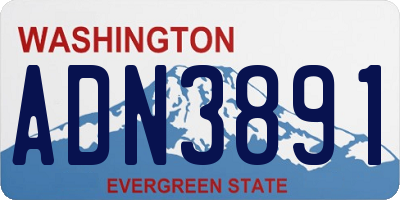 WA license plate ADN3891