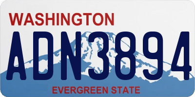 WA license plate ADN3894