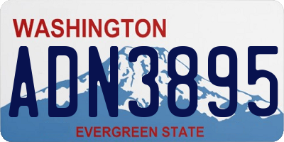 WA license plate ADN3895