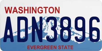 WA license plate ADN3896