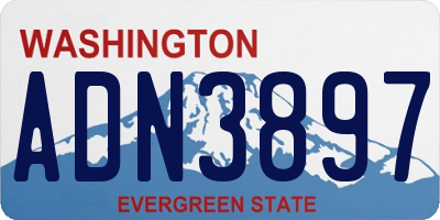 WA license plate ADN3897