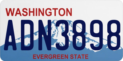 WA license plate ADN3898