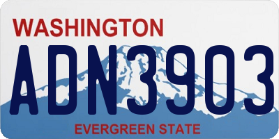 WA license plate ADN3903
