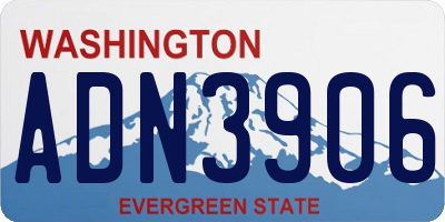 WA license plate ADN3906