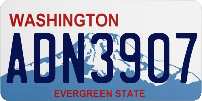 WA license plate ADN3907