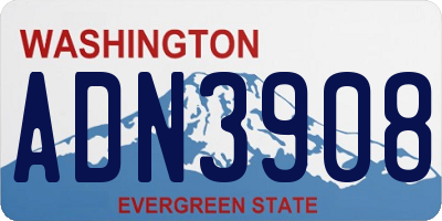 WA license plate ADN3908
