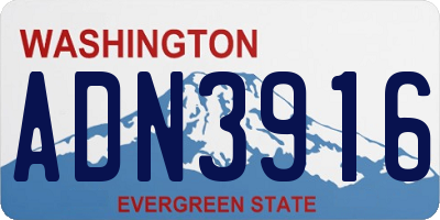 WA license plate ADN3916