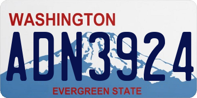 WA license plate ADN3924
