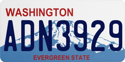 WA license plate ADN3929