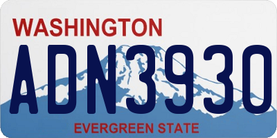 WA license plate ADN3930