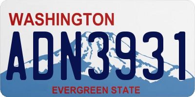 WA license plate ADN3931