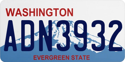 WA license plate ADN3932