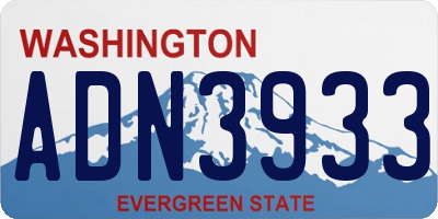 WA license plate ADN3933