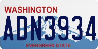 WA license plate ADN3934