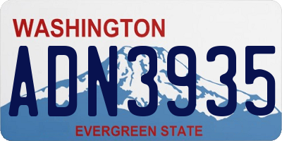 WA license plate ADN3935