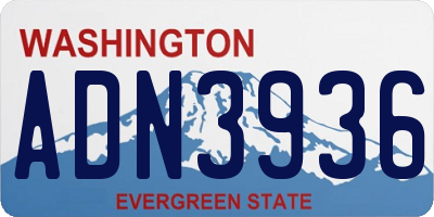 WA license plate ADN3936