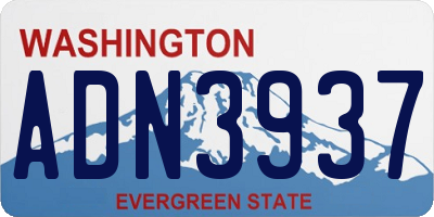 WA license plate ADN3937