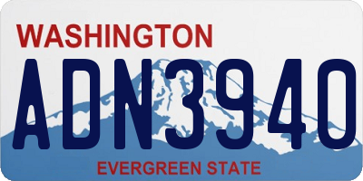 WA license plate ADN3940