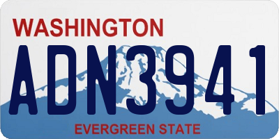 WA license plate ADN3941