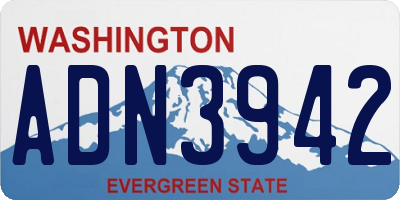 WA license plate ADN3942