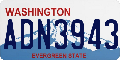WA license plate ADN3943