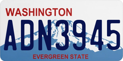 WA license plate ADN3945
