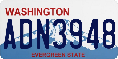 WA license plate ADN3948