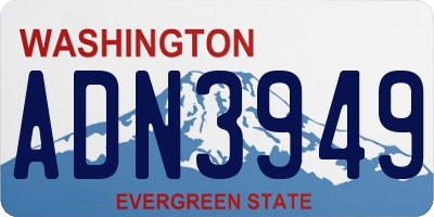WA license plate ADN3949