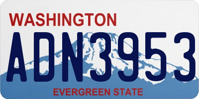 WA license plate ADN3953