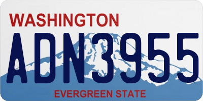 WA license plate ADN3955