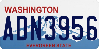 WA license plate ADN3956
