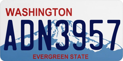 WA license plate ADN3957
