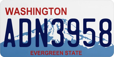 WA license plate ADN3958