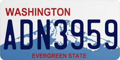 WA license plate ADN3959