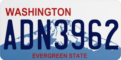 WA license plate ADN3962