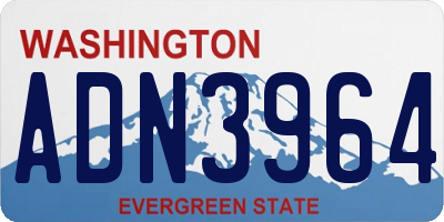 WA license plate ADN3964