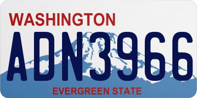 WA license plate ADN3966