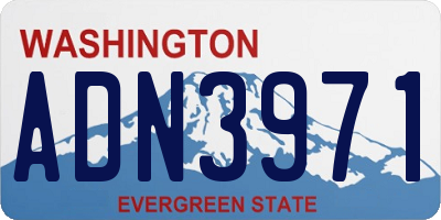WA license plate ADN3971